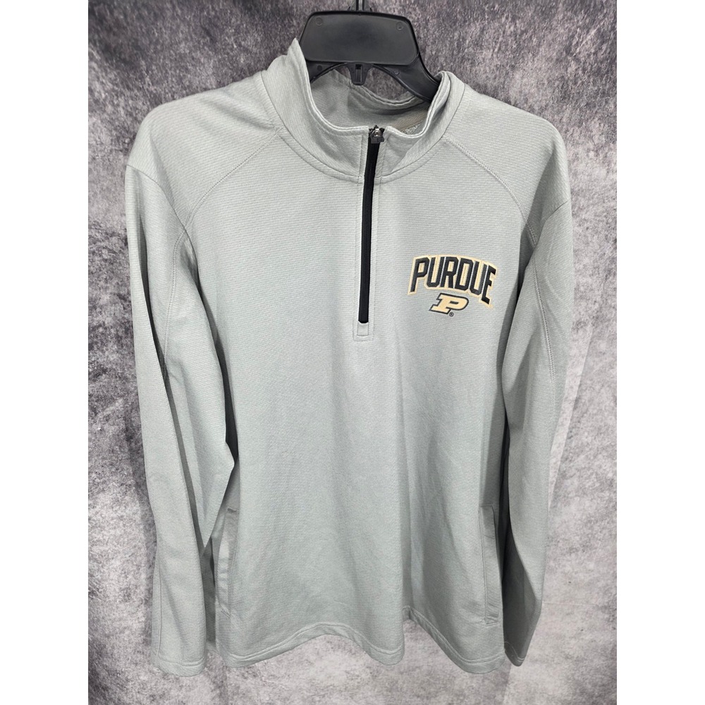 Purdue Boilermakers Champion Sweater Mens Large Gray 1/4 Zip NCAA Activewear